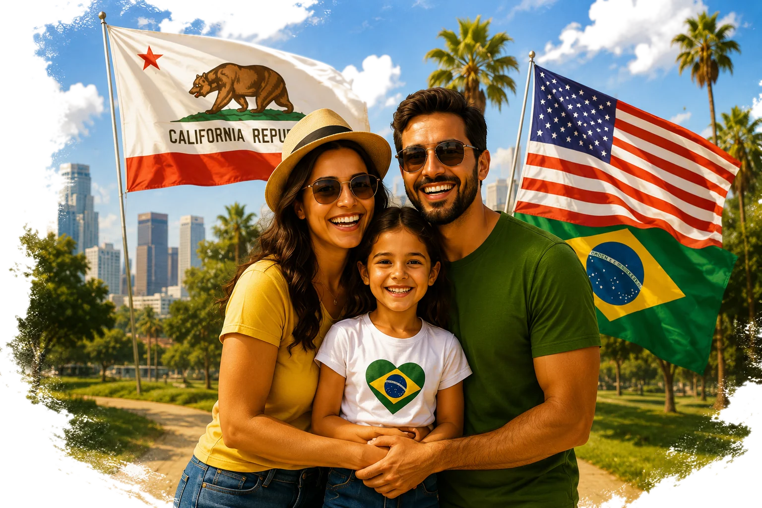 Brazilian family celebrating in Los Angeles