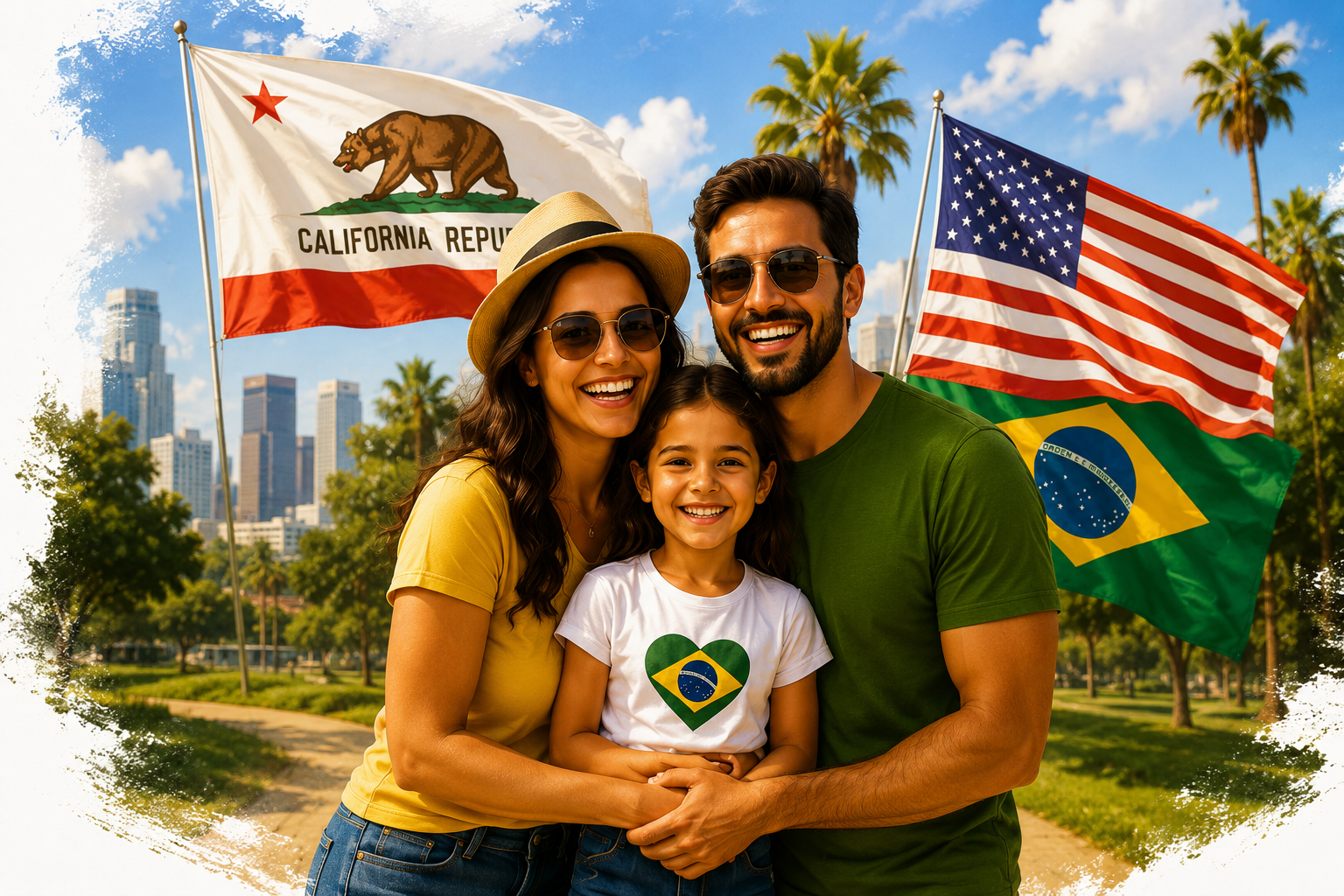 Brazilian family celebrating in Los Angeles